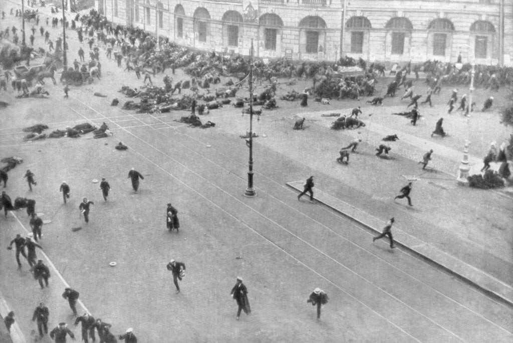 Detail of Street fighting in Petrograd, Russia by Anonymous