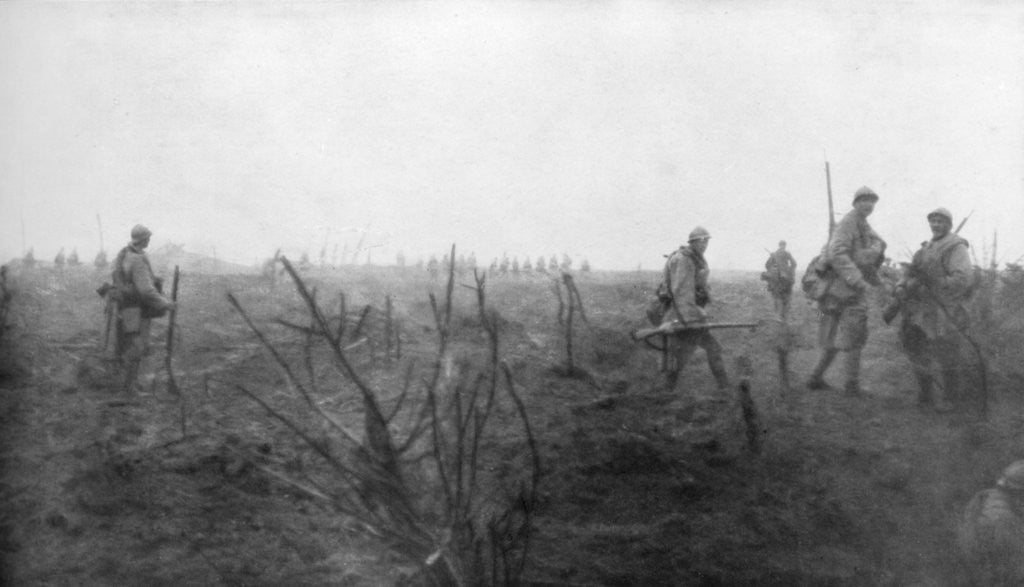 Detail of Allied troops, 31 July 1917 at the Yser Canal, Belgium by Anonymous