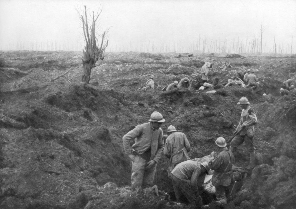 Detail of Allied troops, 31 July 1917 at the Yser Canal, Belgium by Anonymous