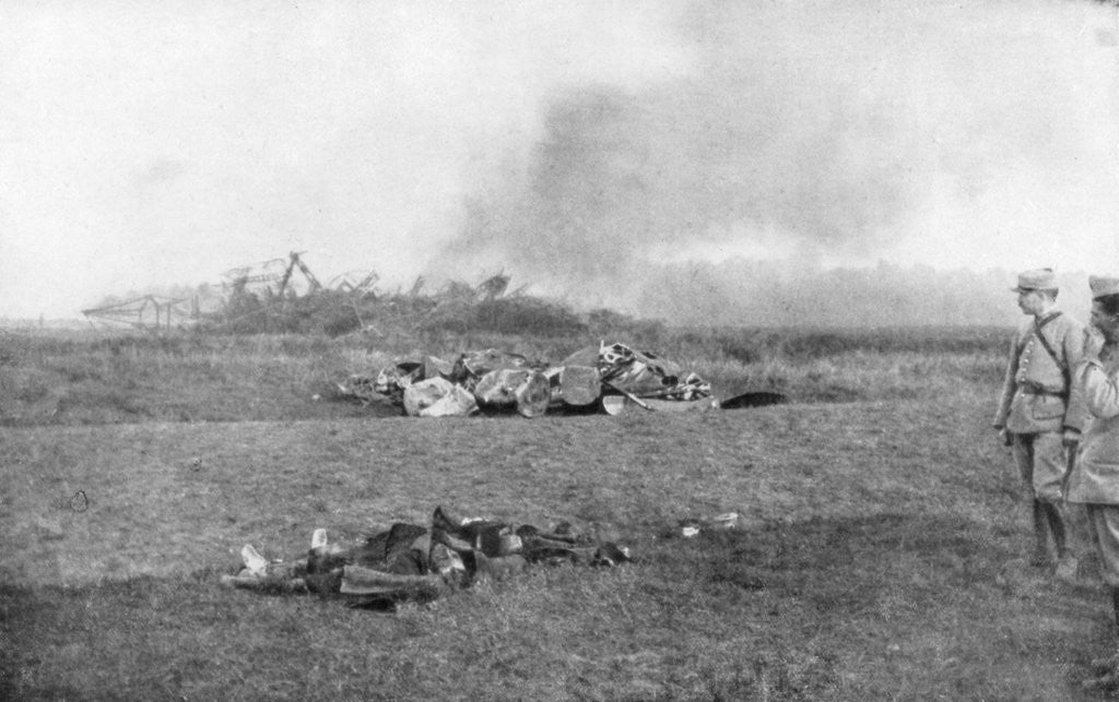 Detail of The carcass of Zeppelin LZ93 (L44), St Clement, France by Anonymous