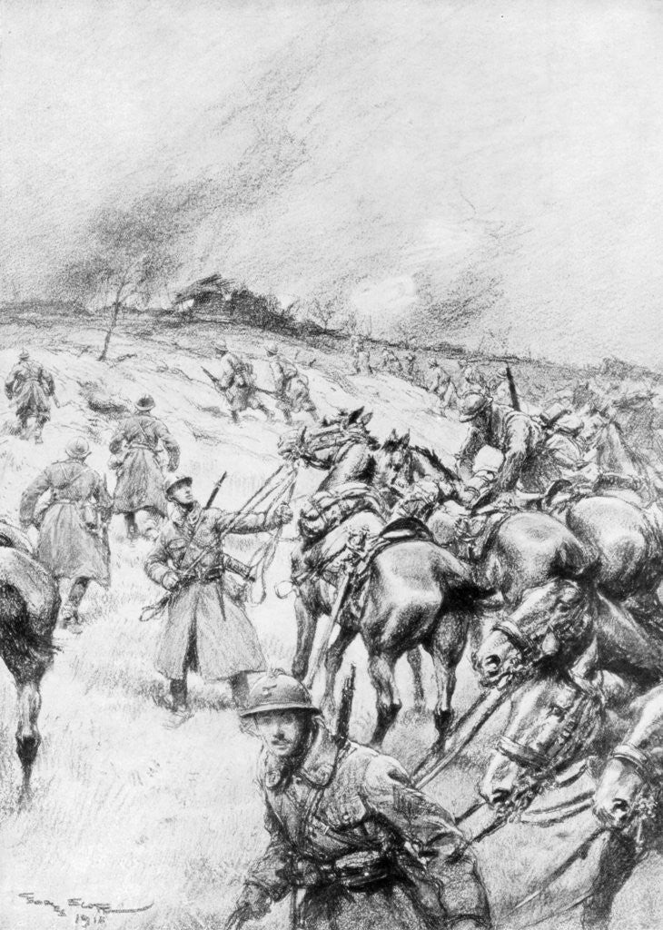 Detail of French Cavalry in Action by Georges Bertin Scott