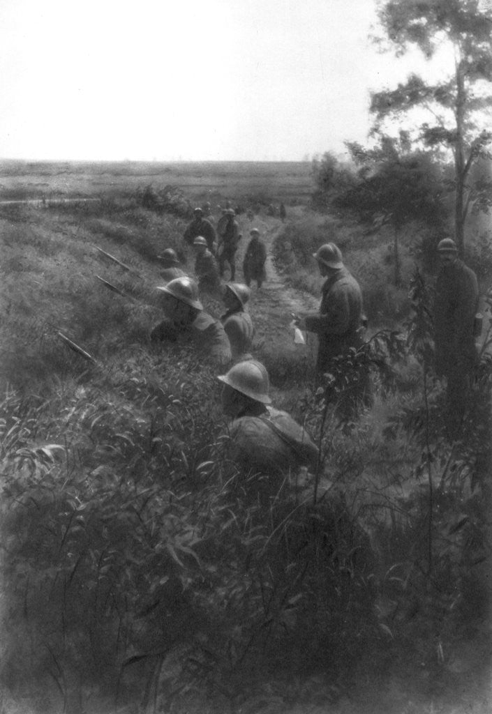 Detail of French infantry position in a sunken lane, north of Villers-Cotterets, Aisne, France by Anonymous