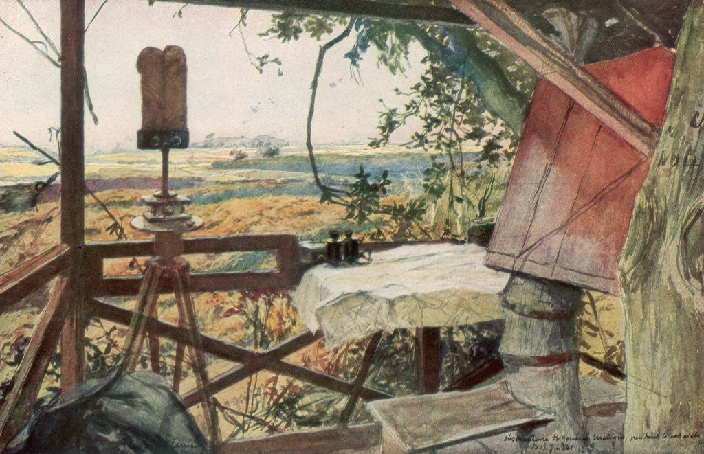 Detail of 'Observation post of General Mangin, 18th July 1918', Villers-Cotterets, Aisne, France by Francois Flameng