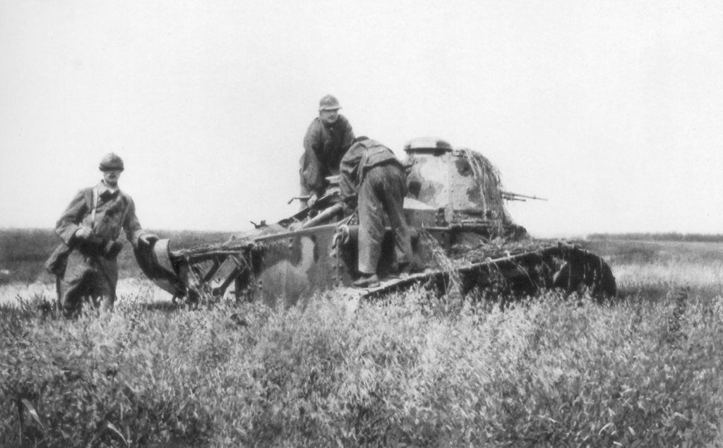 Detail of A broken down French light tank, Villers-Cotterets, Aisne, France by Anonymous