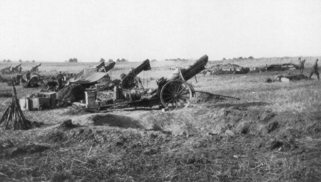 Detail of American 155th artillery battery, south of Soissons, France by Anonymous