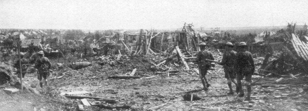 Detail of British soldiers exploring the ruins of Albert, Somme, France by Anonymous
