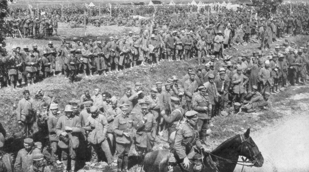 Detail of Columns of German prisoners, Somme, France by Anonymous