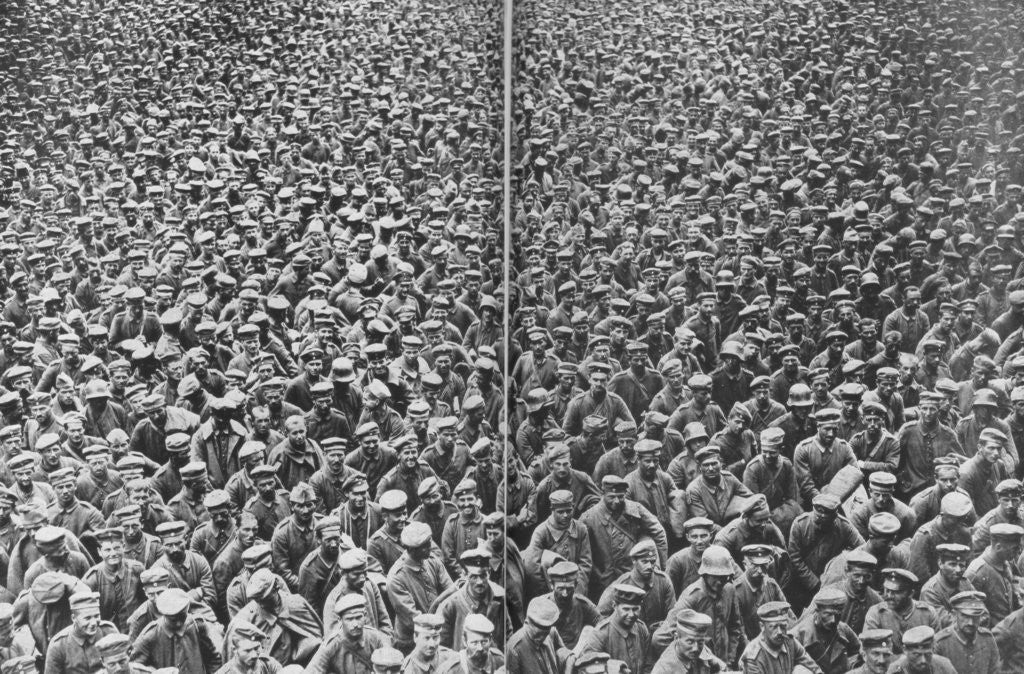 Detail of German prisoners captured by the 3rd and 4th British Armies, Somme, France by Anonymous