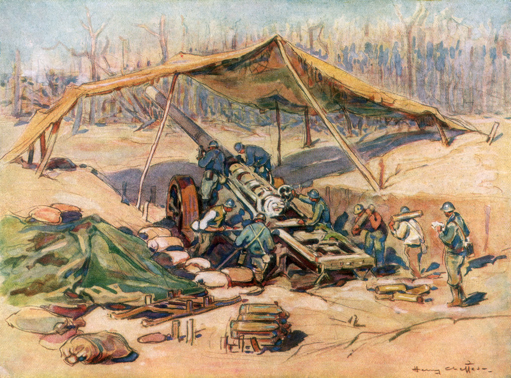 Detail of French artillery position, France by Henry Cheffer