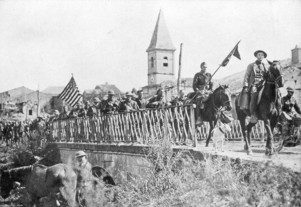 Detail of American soldiers entering the village of Nonsard, near Saint-Mihiel, France, 12-15 September 1918 by Anonymous