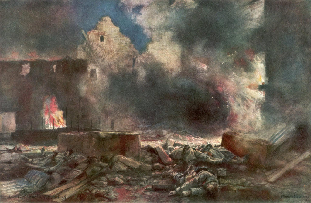 Detail of 'The Lessard farm, between Marizy and Neuilly Saint Front', France by Francois Flameng