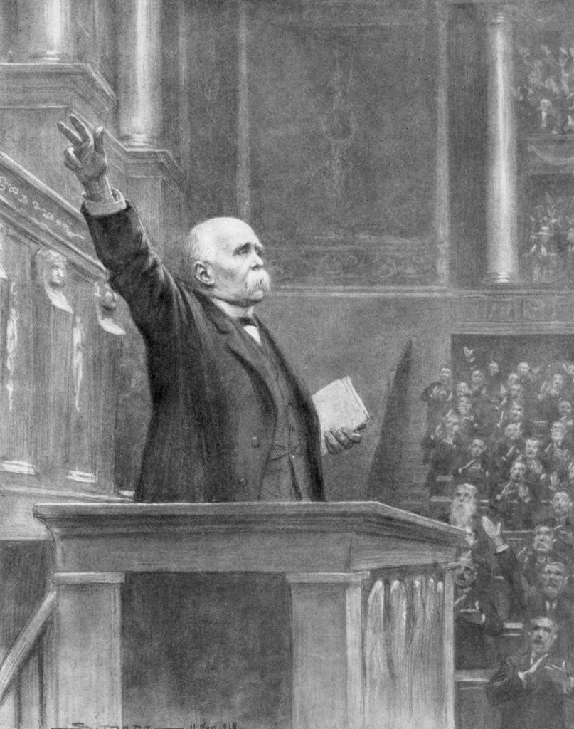 Detail of Prime Minister Georges Clemenceau announces the end of the war, 11am by J Simont