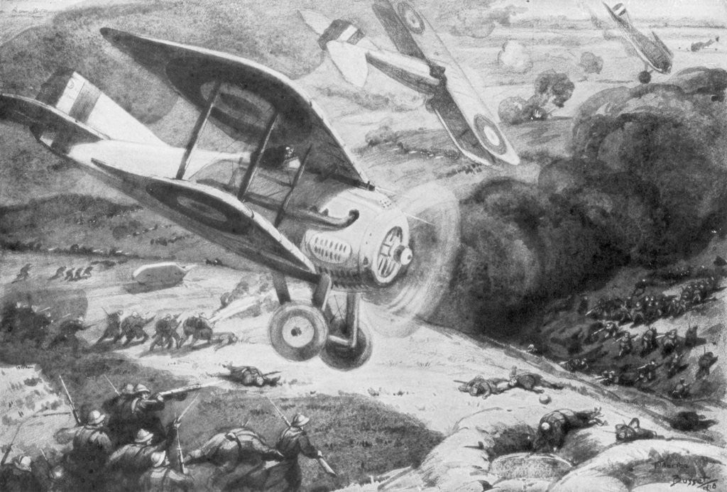 Detail of Air cavalry, attacking the infantry by Maurice Busset