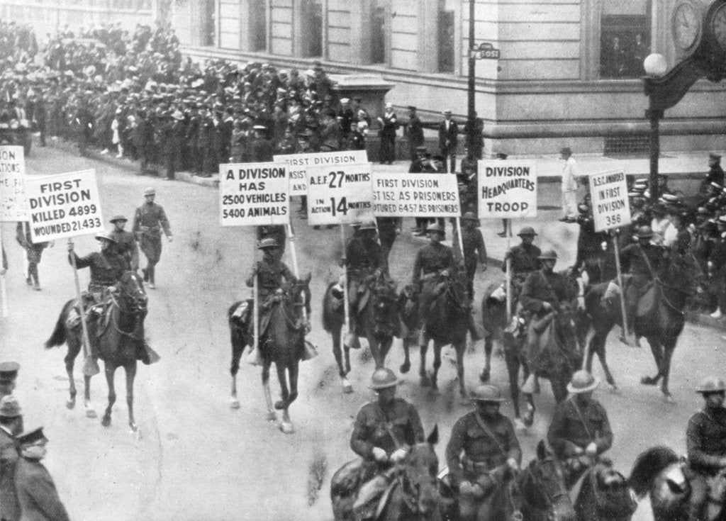 Detail of US 1st Army in the Victory Parade, New York, USA by Anonymous