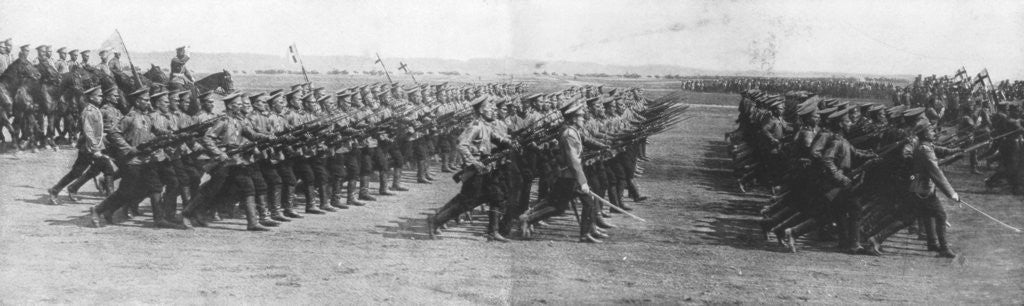 Detail of Russian troops parading during French President Raymond Poincare's visit to Russia by Anonymous