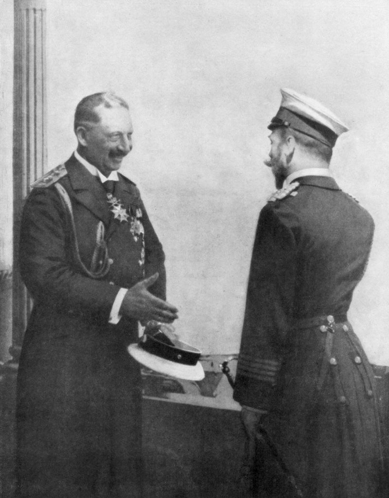 Detail of Emperor Welhelm II of Germany greeting Tsar Nicholas II of Russia before the First World War by Anonymous