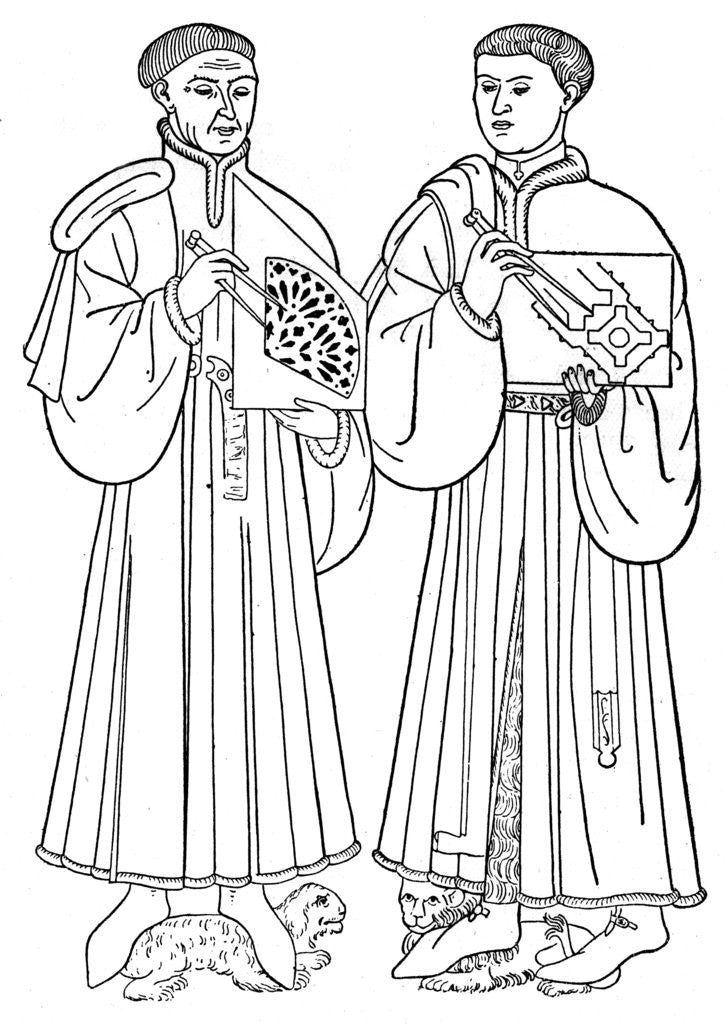 Detail of The architects of the Church of St Ouen, Rouen by Anonymous