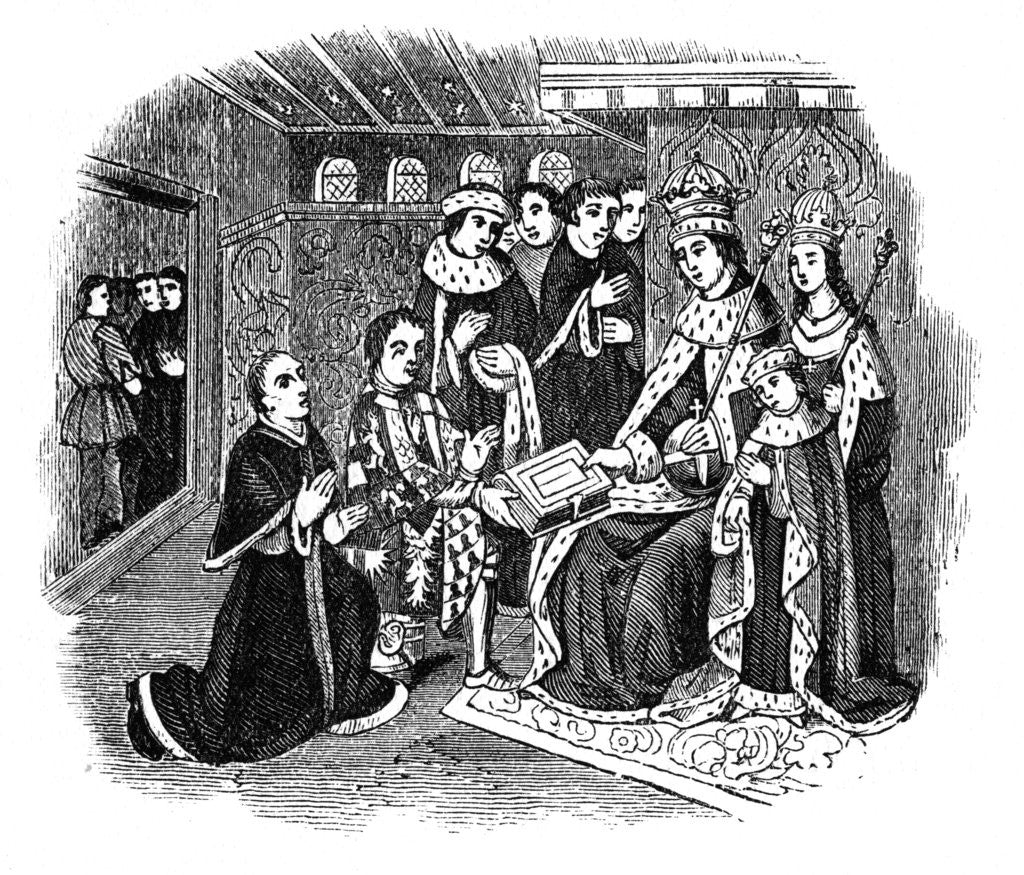 Detail of Lord Rivers and Caxton before Edward IV by Anonymous