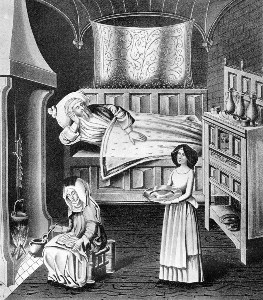 Detail of Matron and servant in the sick-chamber by Anonymous