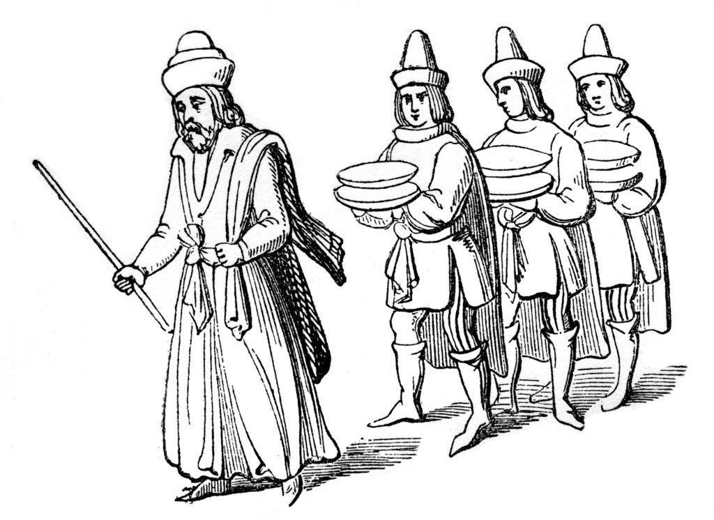 Detail of Steward and serving men by Anonymous