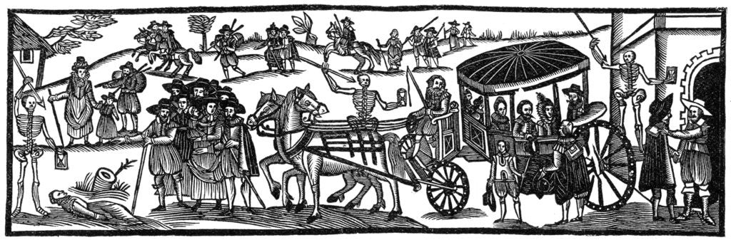 Detail of The plague: flight to the country by Anonymous