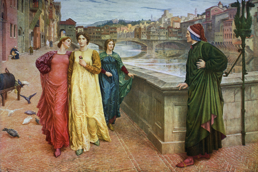 Detail of Dante and Beatrice by Henry Holiday