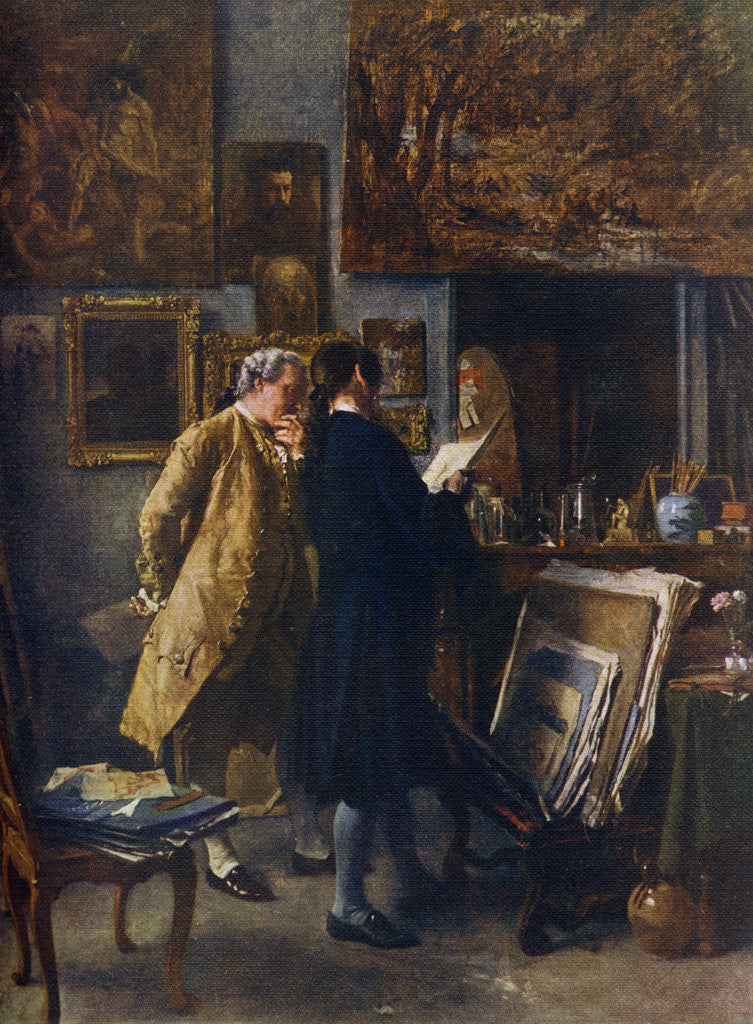 Detail of An Artist showing his Work by Jean Louis Ernest Meissonier