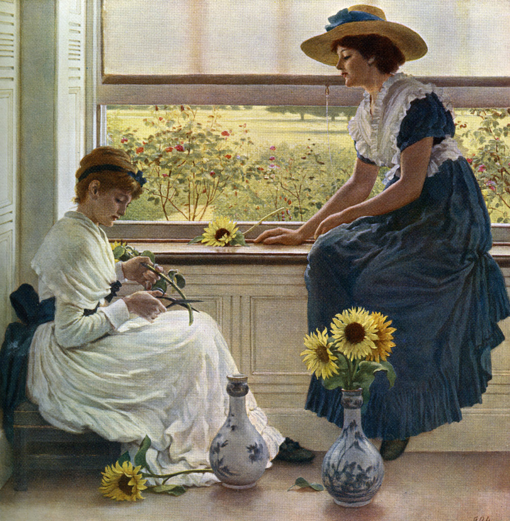 Detail of Sun and Moon Flowers by George Dunlop Leslie