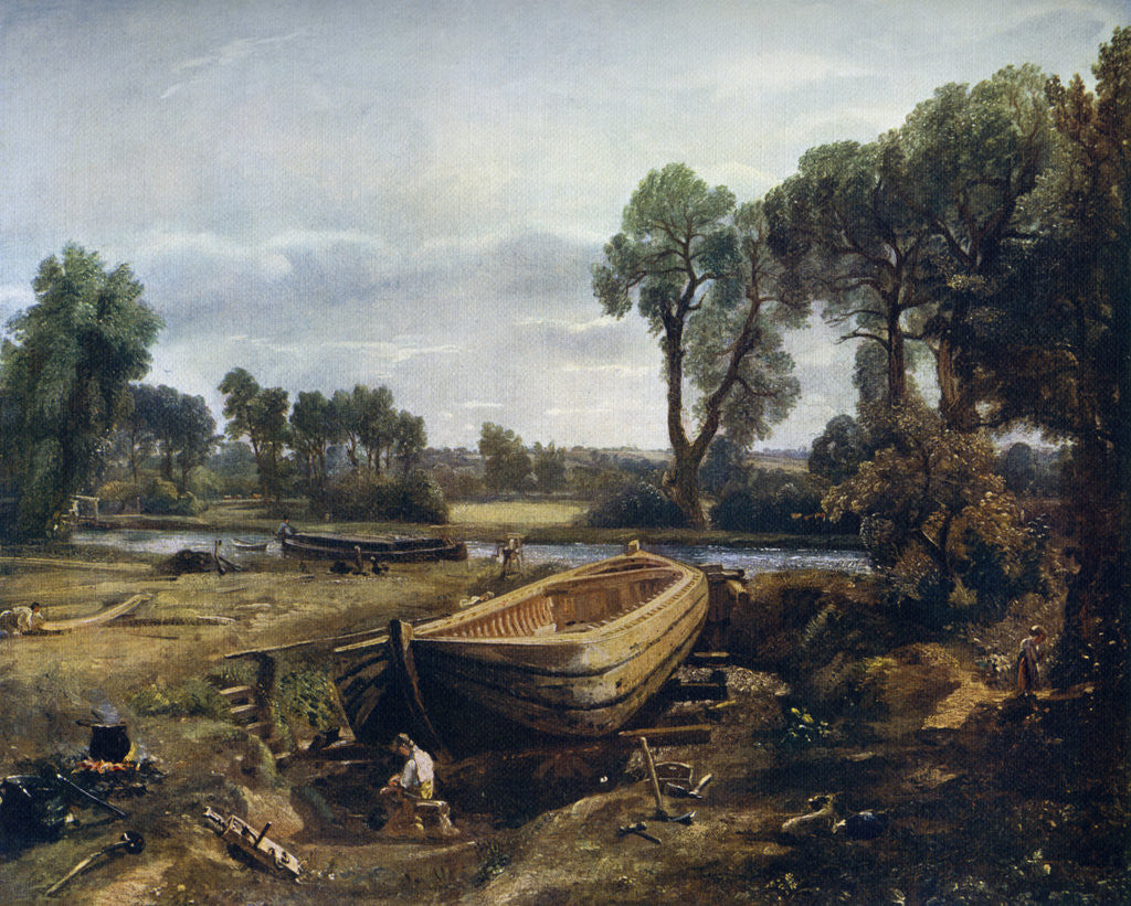 Detail of Boat Building Near Flatford Mill by John Constable
