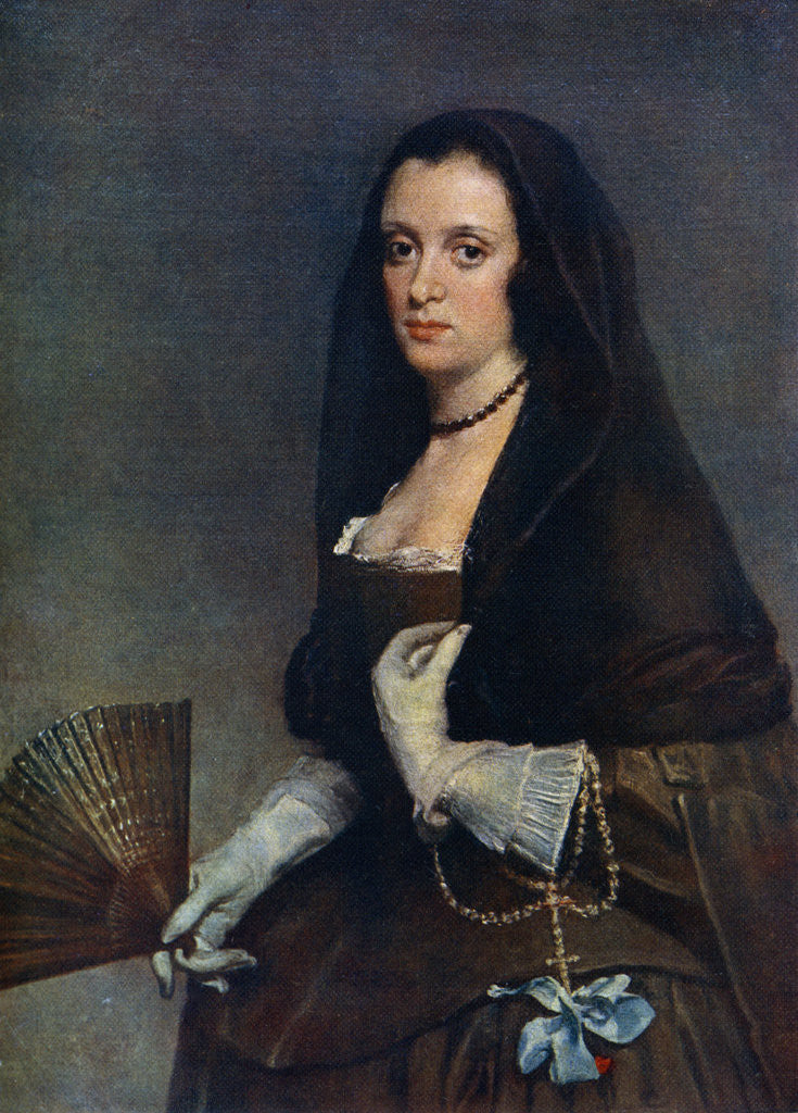 Detail of The Lady with a Fan by Diego Velasquez