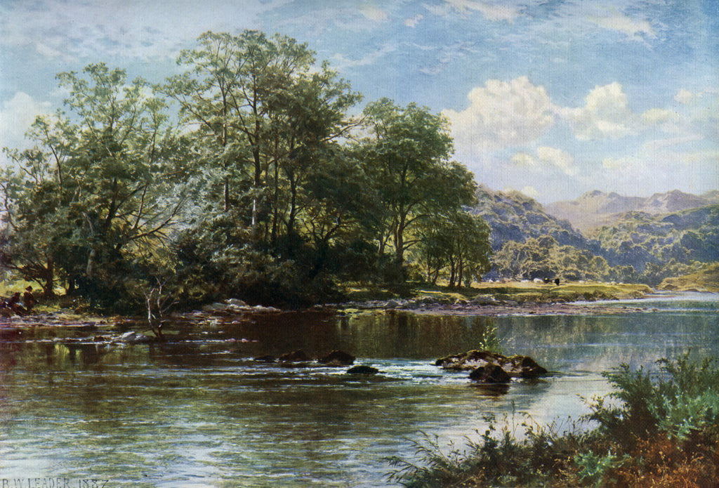 Detail of The Stream in Summer Time by Benjamin Williams Leader
