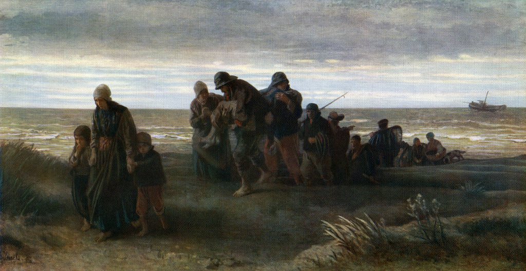 Detail of Fishermen carrying a Drowned Man by Jozef Israels