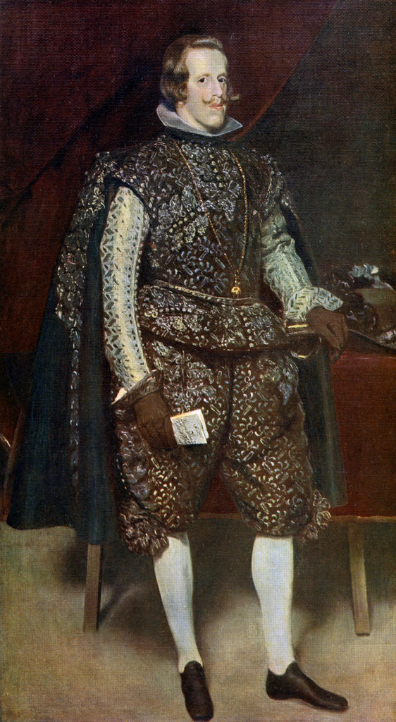 Detail of Philip IV of Spain in Brown and Silver by Diego Velasquez
