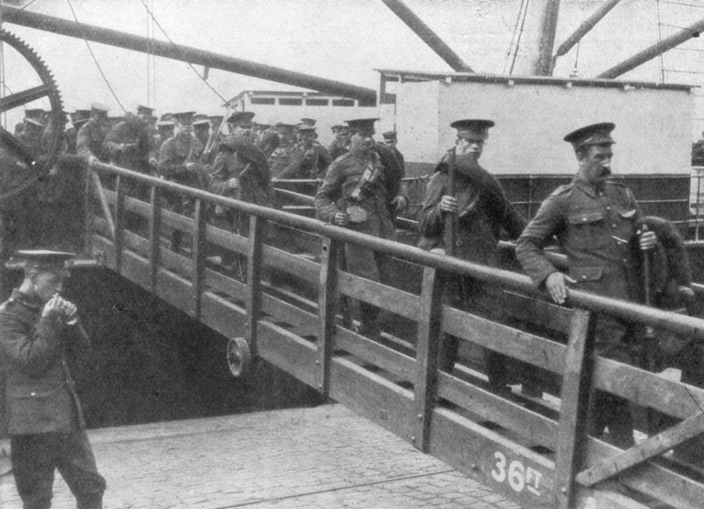 Detail of British troops disembarking in France by Anonymous