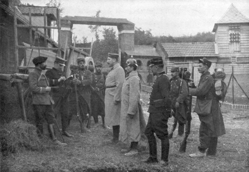 Detail of Interrogation of German prisoners, France, August 1914 by Anonymous
