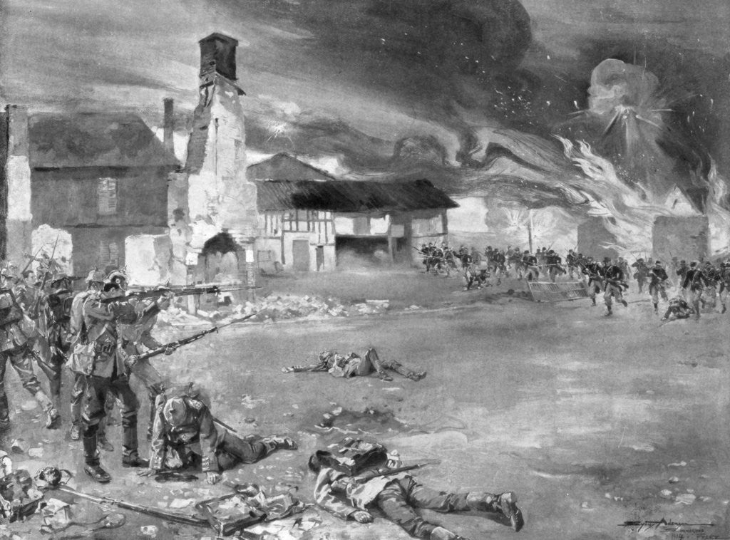 Detail of The Battle of Sommesous by Sidney Adamson