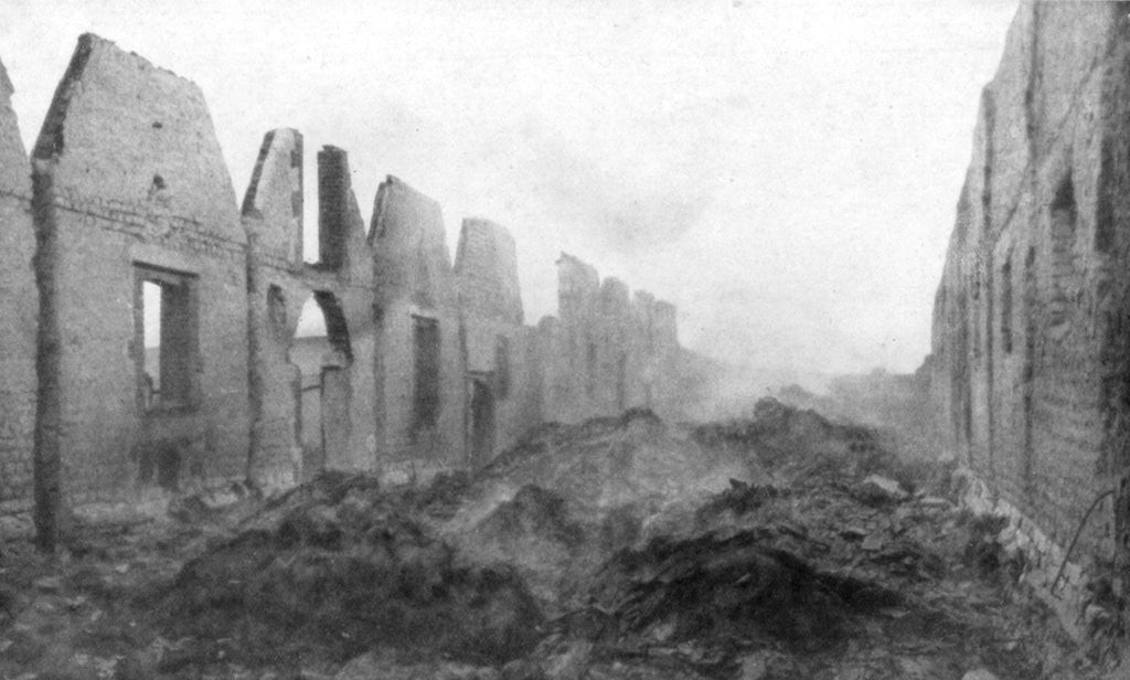 Detail of The ruins of Albert, Somme, France by Anonymous