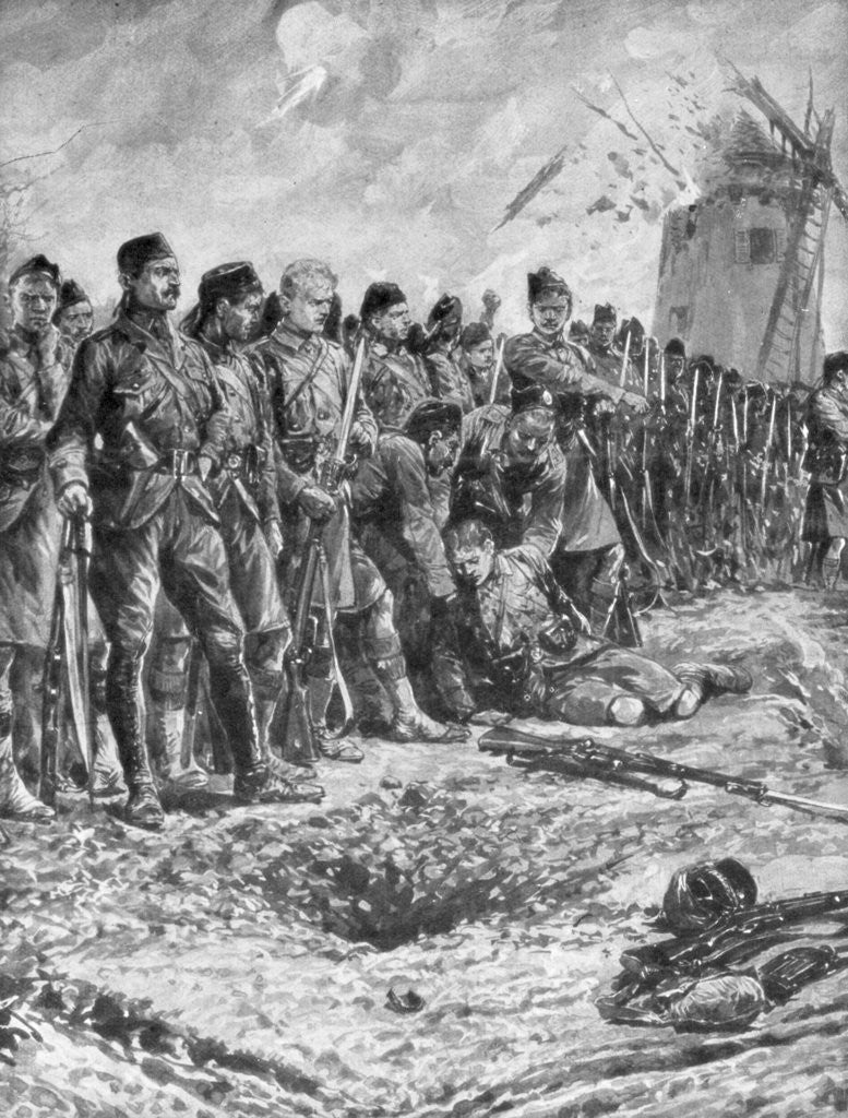 Detail of The London Scottish territorial regiment reforming their line under fire by Anonymous
