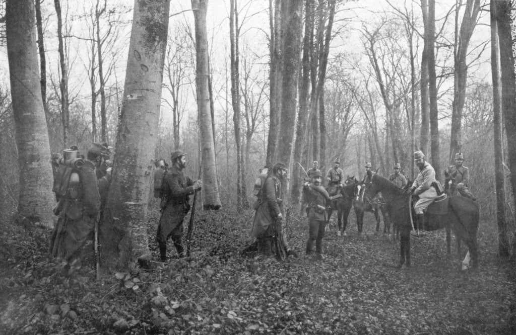 Detail of French patrols in the Forest of Argonne, France by Anonymous