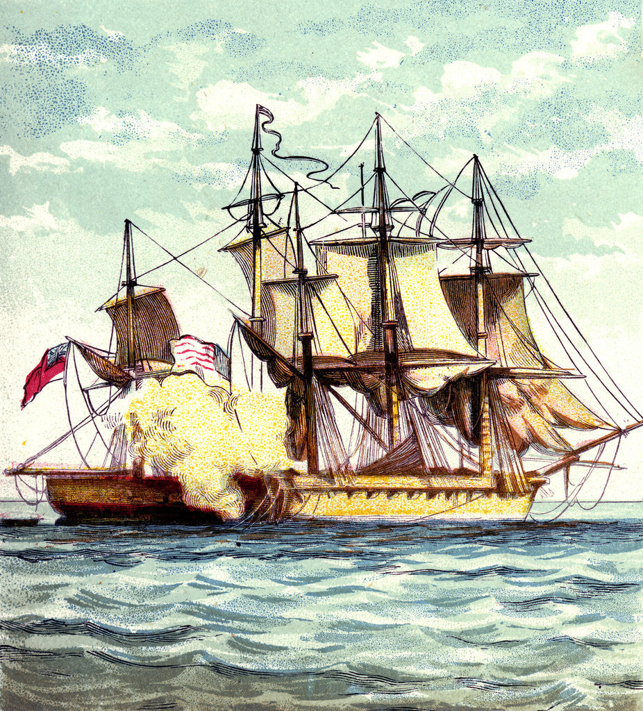 Detail of Chesapeake and Shannon by Anonymous