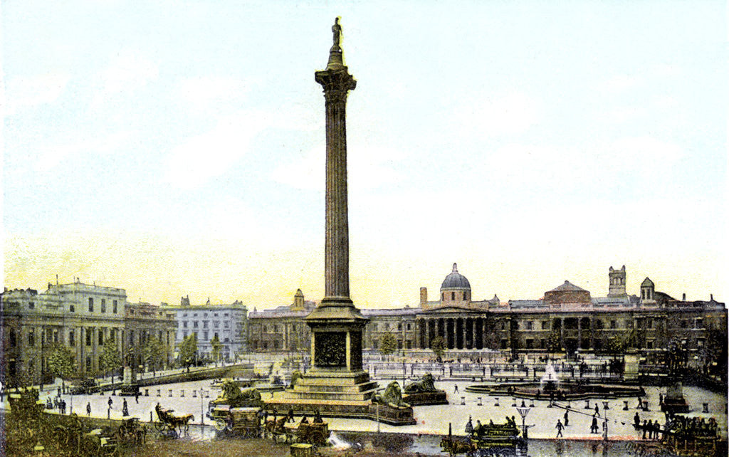 Detail of Trafalgar Square And Nelson's Column, London by Anonymous