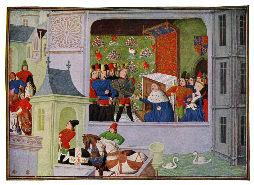 Detail of 'Interview of Richard II and the Duke of Gloucester', 14th century (15th Century) by Master of the Harley Froissart