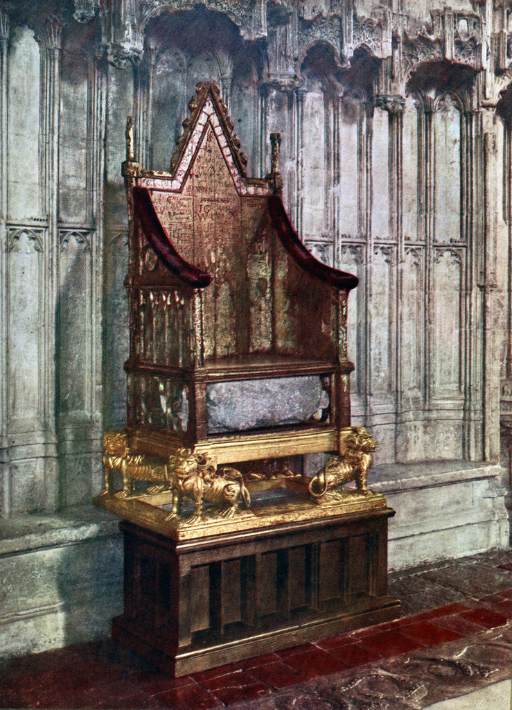 Detail of The Coronation Chair, with the Stone of Scone, Westminster Abbey, London by Anonymous