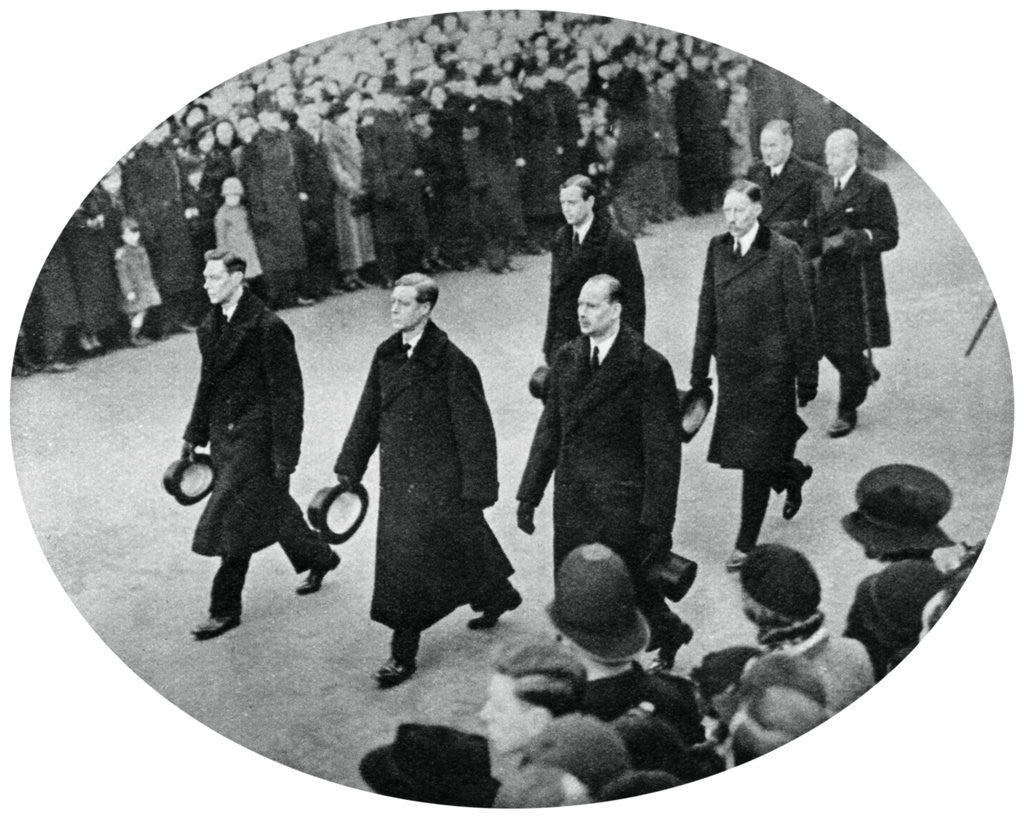 Detail of The Duke of York and his brothers in King George V's funeral procession by Anonymous
