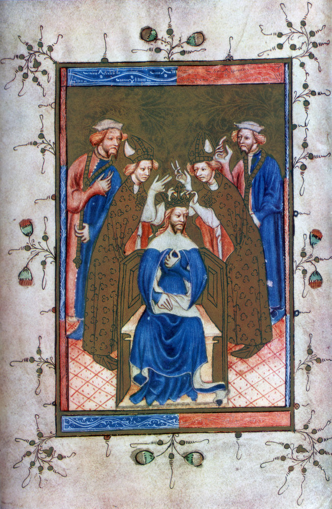 Detail of 'Crowning of a King', from the Liber Regalis, Westminster Abbey by Anonymous