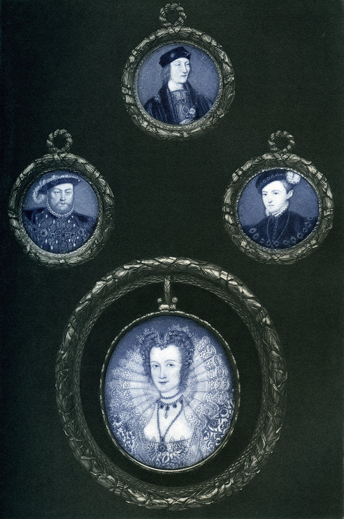 Detail of Henry VII, Henry VIII, Edward VI, Elizabeth I by Anonymous