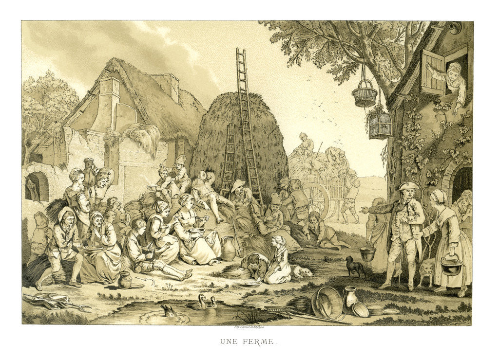 Detail of The Farm by Jean-François Janinet