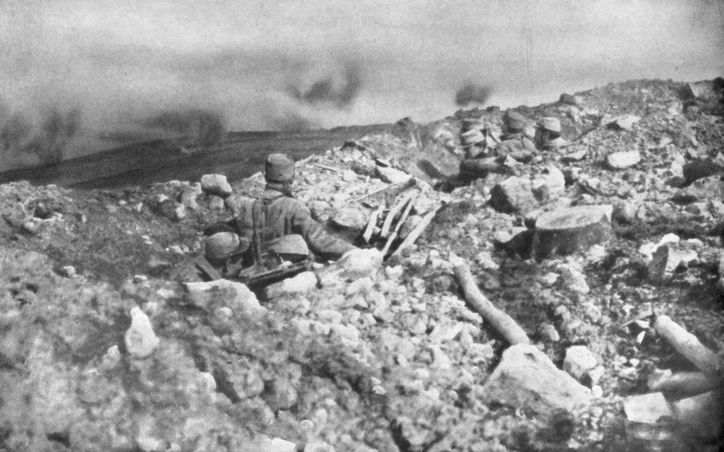 Detail of French artillery assault on the Eparges ridge, near Verdun, France by Anonymous
