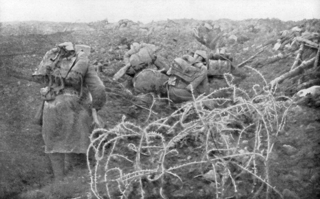 Detail of French infantry assault on the Eparges ridge, near Verdun, France by Anonymous