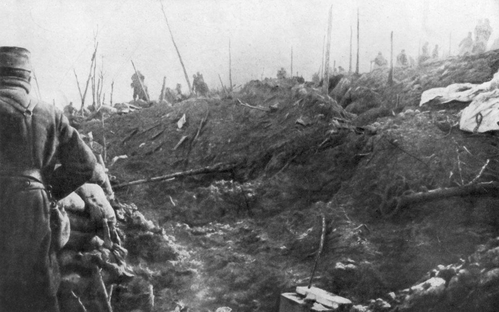 Detail of French troops prepare for a German counter-attack, Eparges ridge, near Verdun, France by Anonymous